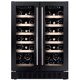 CDA WCCFO622BL FS/under counter wine cooler, 38 x BS, double door, dual temp, black