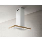 Elica BIO-ISLAND White And Oak Wood Bio Island Hood With 3 Speed Controls + 2 Booster Controls And L