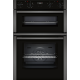 Neff U1ACE2HG0B 59.4Cm Black With Graphite Trim Built In Electric Double Oven With Led Display And E