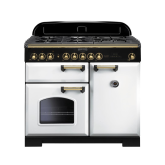 Rangemaster CDL100DFFWH/B 113860 CLASSIC DL 100 DF WHITE BRASS