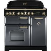 Rangemaster CDL90ECSL/B 124170 CLASSIC DELUXE 90 CERAMIC SLATE BRASS