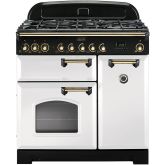 Rangemaster CDL90ECWH/B 114280 CLASSIC DL 90 CER. WHITE BRASS