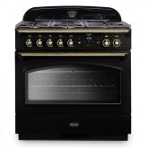 Rangemaster CLAS90FXDFFBL/B 128320 CLASSIC FX 90 DF BLACK / BRASS GB/IE