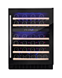 Amica AWC600BL 60 cm fs wine cooler, 46 x BS, black glass door, blue LED, dual temp, RD