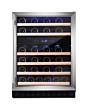 Amica AWC600SS 60cm fs wine cooler, 46x BS, SS door frame, blue LED, dual temp, RD