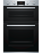 Bosch MBS533BS0B 59.4Cm Serie 4 Stainless Steel Built In Electric Double Oven With 3D Hot Air, Ecocl
