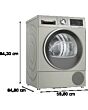 Bosch WQG245S9GB 9kg Heat Pump Tumble Dryer - Silver Inox