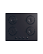 Candy CVW6BB 59.5cm Black Built-In 4 Zone Gas Hob