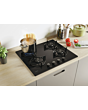 Candy CVW6BB 59.5cm Black Built-In 4 Zone Gas Hob