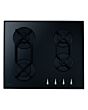 CDA HVG621BL 4 burner gas on glass hob, cast iron pan supports, front control