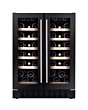 CDA WCCFO622BL FS/under counter wine cooler, 38 x BS, double door, dual temp, black