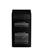Hotpoint HTE5VCB Double Oven Electric Cooker 50cm Black