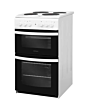 Indesit ID5E92KMW 50cm Twin Cavity Electric Solid Plate Cooker â€“ White