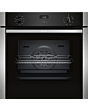 Neff B1ACE4HN0B 59.4Cm Built In Black And Steel Electric Circotherm Single Oven With 71L Capacity An