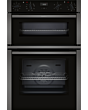 Neff U1ACE2HG0B 59.4Cm Black With Graphite Trim Built In Electric Double Oven With Led Display And E