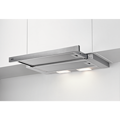 AEG DPB3632S 
60cm Silver Pull Out Hood, Mechanical Push Buttons, 3 Speeds, LED Lighting, Charcoal 