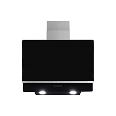 Amica AEA60BL 60cm angled extractor, 3 speeds, LED light, TC, timer, black glass