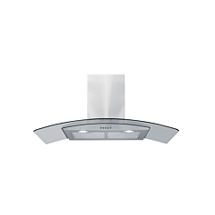 Amica AEC90SS 90cm curved glass extractor, push button control, LED lighting stainless steel