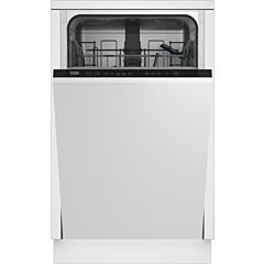 Beko DIS15020 81.8Cm Intergrated Slimline Dishwasher With 5 Programmes, Quickwash Features, Removabl