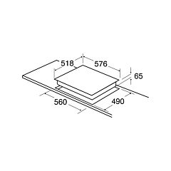 CDA HC6621FR 4 zone ceramic hob, front touch control, 9 PL
