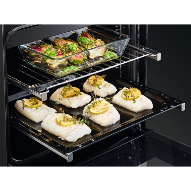 AEG CKB6541ACM 60cm Double Oven Cooker Gas Hob SS