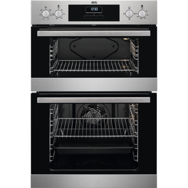 AEG DEB331010M 
Multifunction double oven, Stainless Fascia, Retractable Rotary Controls, 2 Main Ov