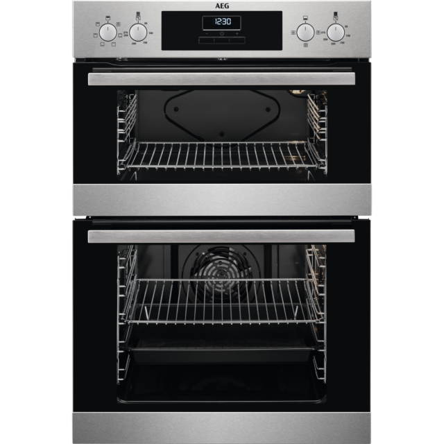 AEG DEB331010M 
Multifunction double oven, Stainless Fascia, Retractable Rotary Controls, 2 Main Ov