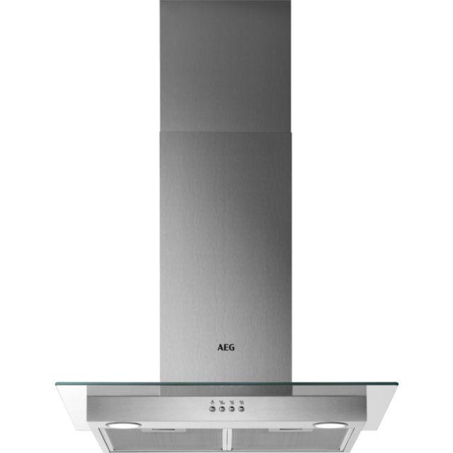AEG DTB3654M 
60cm Transparent Glass Wall Chimney Hood, Mechanical Push Buttons, LED Lighting, 3 Spe