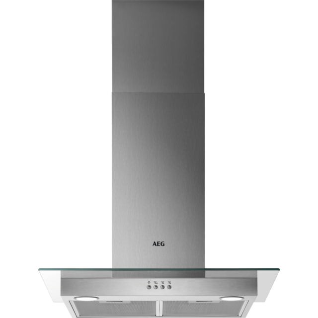 AEG DTB3654M 
60cm Transparent Glass Wall Chimney Hood, Mechanical Push Buttons, LED Lighting, 3 Spe