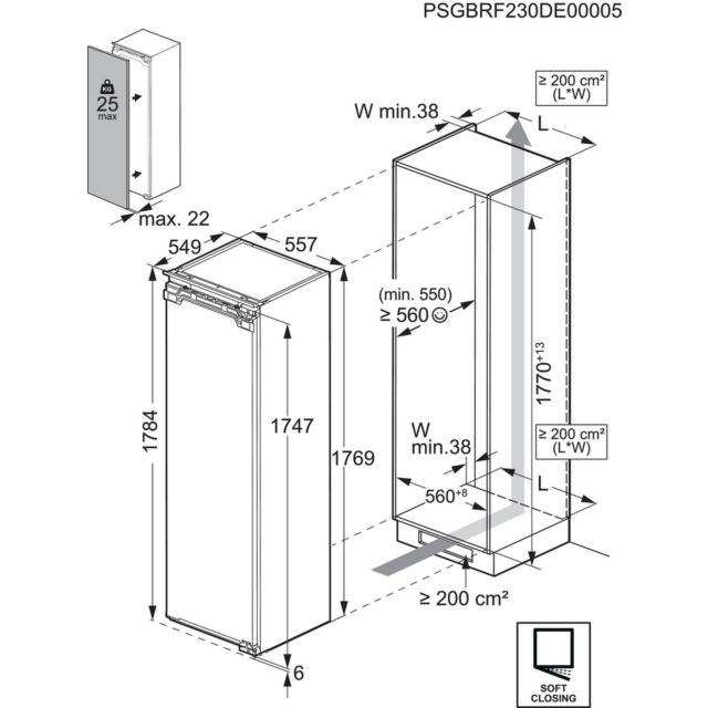 AEG NAB7N181EC Integrated No Frost Upright Freezer