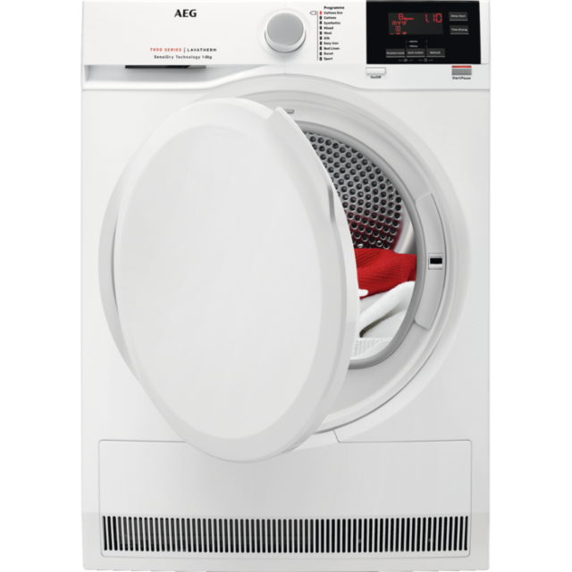 AEG T7DBG840N 
Tumble dryer. 7000 Series, SensiDry technology. 8kg capacity, Easy iron, Bed linen a