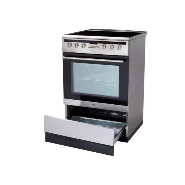 Amica 608CE2TAW 60Cm Single Cavity Ceramic Cooker In White