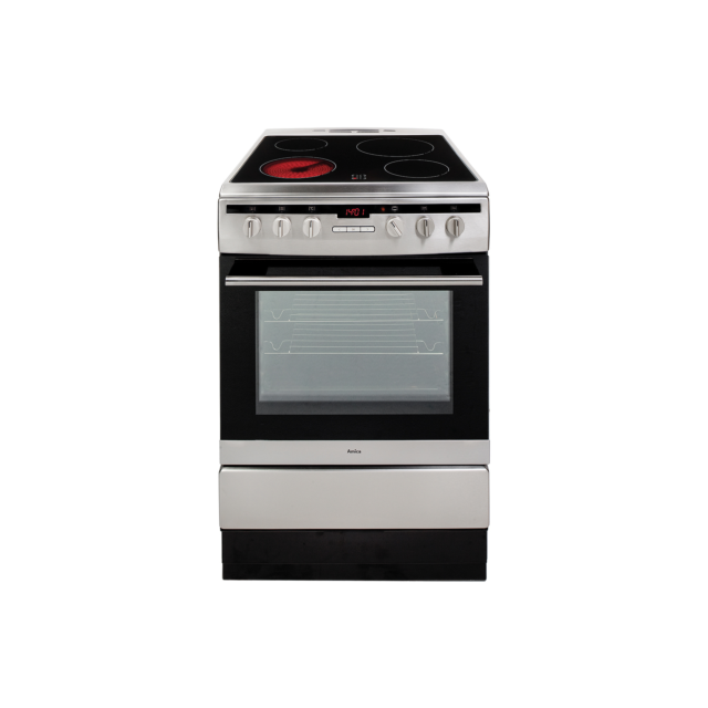 Amica 608CE2TAXX 60Cm Single Cavity Ceramic Cooker In Stainless Steel