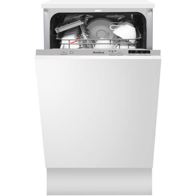 Amica ADI430 45cm int dw 9 places, A++ energy rating, 2 baskets, 4 progs, delay timer