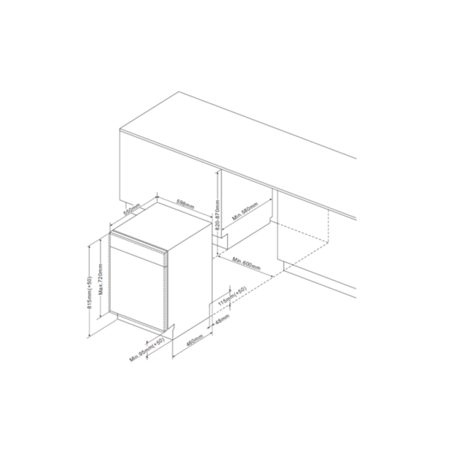 Amica ADI630 60cm int dw 13 places, 4 progs, 2 baskets and delay timer