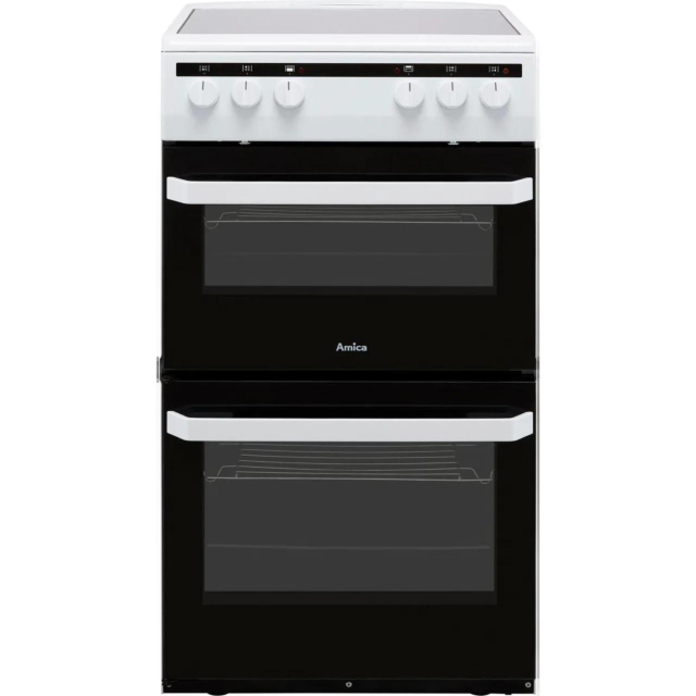 Amica AFC5100WH/2 50cm Twin Cavity Electric Cooker White