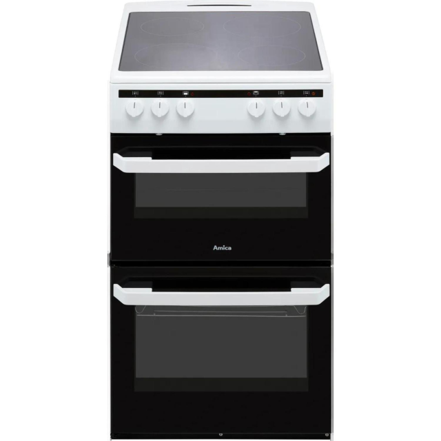 Amica AFC5100WH/2 50cm Twin Cavity Electric Cooker White