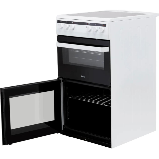 Amica AFC5100WH/2 50cm Twin Cavity Electric Cooker White