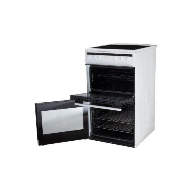 Amica AFC5100WH 50Cm Twin Cavity Electric Cooker With Ceramic Hob In White