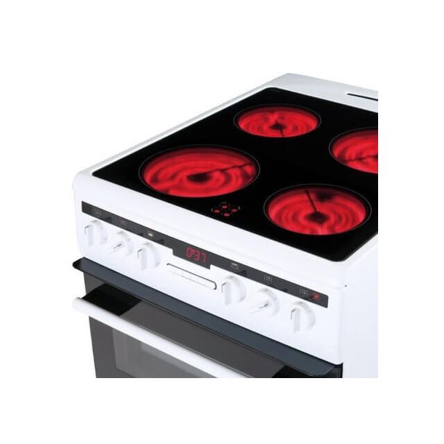 Amica AFC5550WH 50Cm Double Electric Cooker With Ceramic Hob In White
