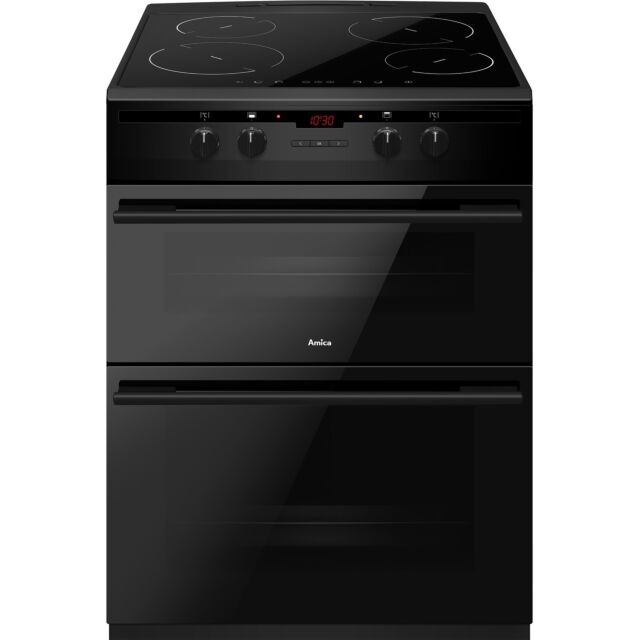 Amica AFN6550MB 60Cm Double Electric Cooker With Induction Hob In Black