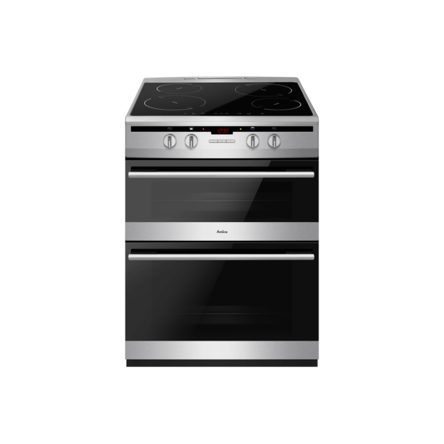 Amica AFN6550SS 60Cm Double Electric Cooker With Induction Hob In Stainless Steel