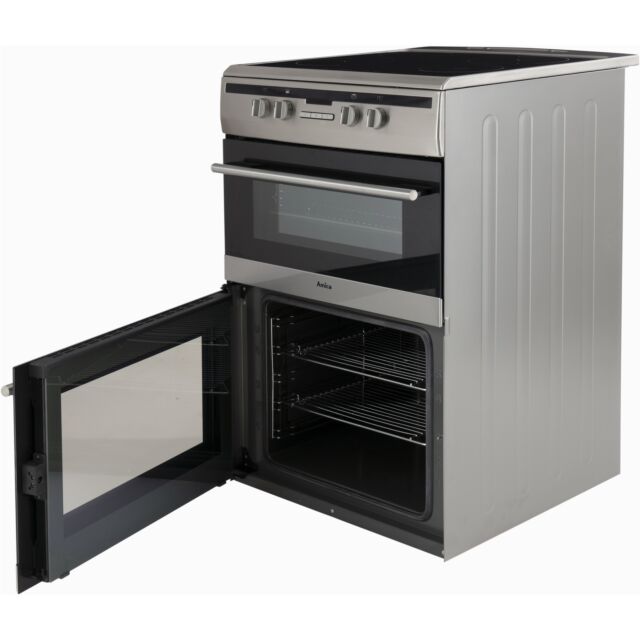 Amica AFN6550SS 60Cm Double Electric Cooker With Induction Hob In Stainless Steel