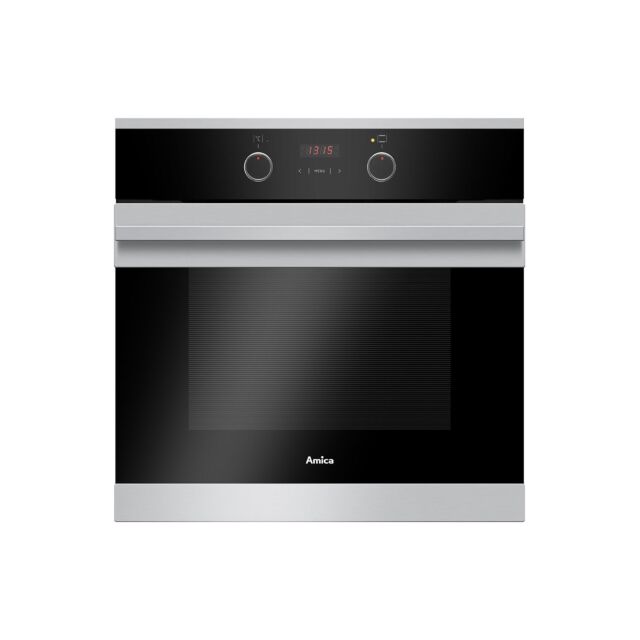 Amica ASC310SS Fan oven, 65ltr 5 FN + light, LED timer, PIPO controls, TC timer, 13A, stainless