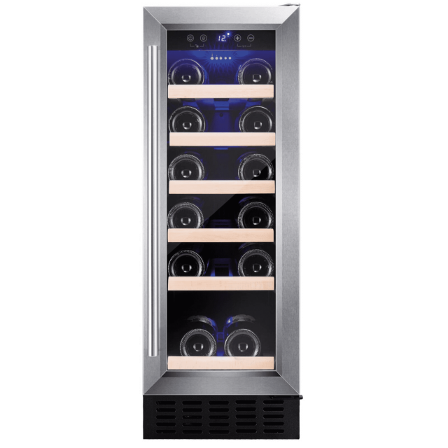 Amica AWC300SS 30 cm fs wine cooler, 19 x BS, SS door frame, blue LED, RD