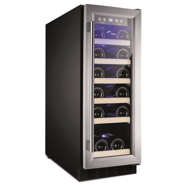 Amica AWC300SS 30 cm fs wine cooler, 19 x BS, SS door frame, blue LED, RD