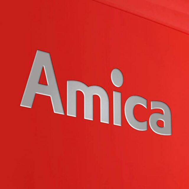 Amica FKR29653R Red retro 181cm fridge freezer, 4 glass shelves, fr 181ltr, fr 63ltr
