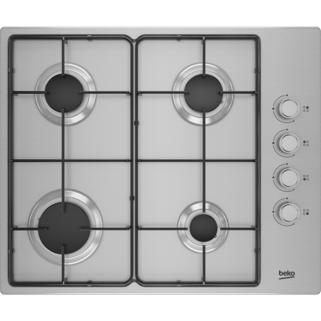 Beko CIHYG21SX 61Cm Stainless Steel Gas Hob With High Efficeny Burners