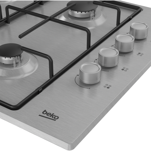 Beko CIHYG21SX 61Cm Stainless Steel Gas Hob With High Efficeny Burners