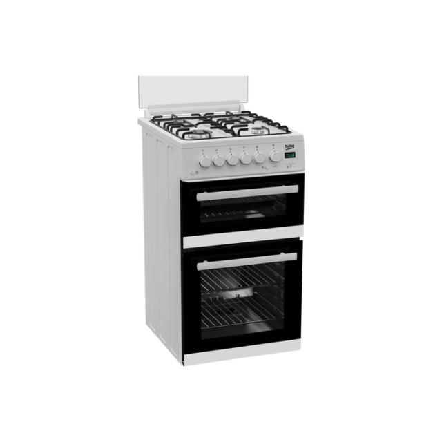 Beko EDG507W 50cm Double Oven Gas Cooker with Gas Hob - White